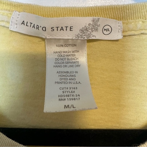 Altar’d state oversized butter yellow sun-kissed graphic tee shirt - Picture 6 of 6